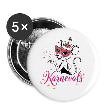 Carnival Mouse - Cologne Girls, Animal Costume - Buttons large 2.2''/56 mm (5-pack) - white - Front