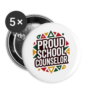 Proud School Counselor Appreciation Design - Lot de 5 grands badges (56 mm) - blanc - Devant
