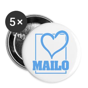 Bachelor Mailo - Lot de 5 grands badges (56 mm) - blanc - Devant