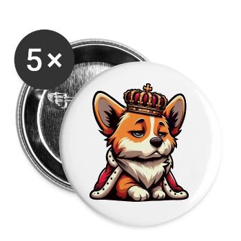 Corgi Corgis Welsh Corgi Propriétaires de Corgi Corgis - Lot de 5 grands badges (56 mm) - blanc - Devant