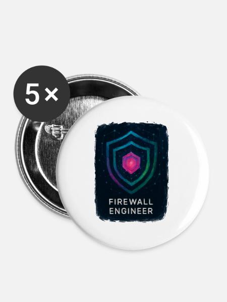 Firewall-Ingenieur – Cybersicherheit - Buttons groß 56 mm (5er Pack) - Weiß