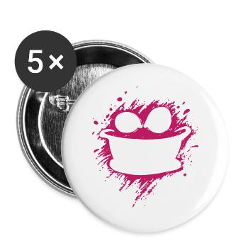 Kleine Monster: Spritzer fröhlicher Monstermond - Buttons groß 56 mm (5er Pack) - Weiß - Vorne