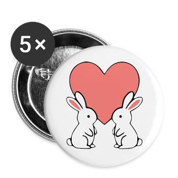 Saint-Valentin Cœur Saint-Valentin - Lot de 5 grands badges (56 mm) - blanc - Devant