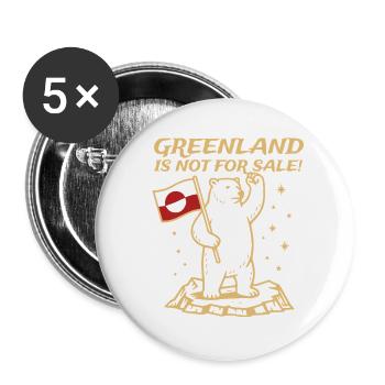 Groenland Interdit à vendre - T-shirt de protestation Polar Bear - Lot de 5 grands badges (56 mm) - blanc - Devant