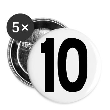 10 Zehn - Buttons groß 56 mm (5er Pack) - Weiß - Vorne