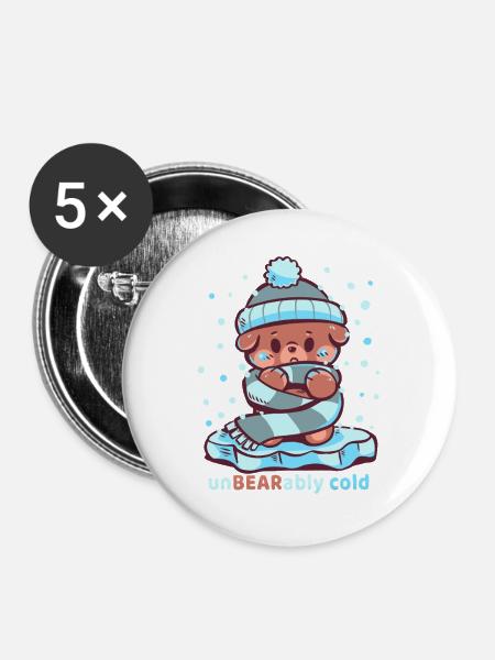 Unerträglich kalt - Buttons groß 56 mm (5er Pack) - Weiß