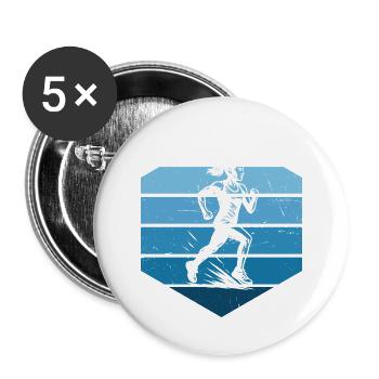 Dessins de course pour votre tenue - Lot de 5 grands badges (56 mm) - blanc - Devant