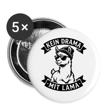 Pas de drame avec le lama - Lot de 5 grands badges (56 mm) - blanc - Devant