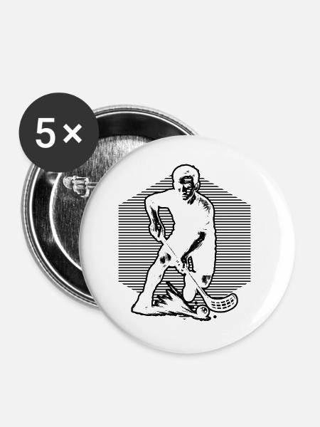 Coole Floorball Inspiration - Buttons groß 56 mm (5er Pack) - Weiß