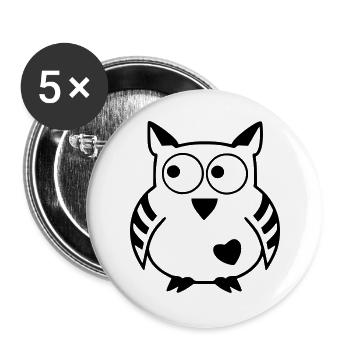 Moon Owl - The Original heavenlygoods - Buttons large 2.2''/56 mm (5-pack) - white - Front