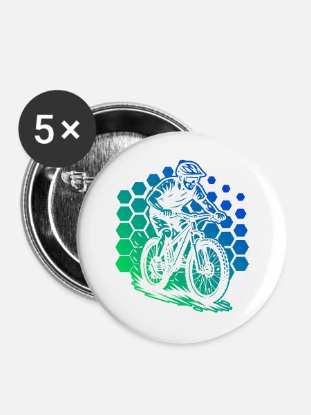 Ein Must Have für echte Mountainbike - Buttons groß 56 mm (5er Pack) - Weiß