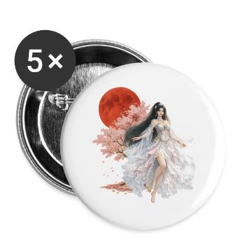 Moonlit Blossom Enchantress - Buttons large 2.2''/56 mm (5-pack) - white - Front