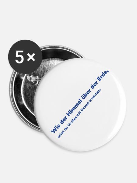 Himmel über Erde Diagonaltext - Buttons groß 56 mm (5er Pack) - Weiß