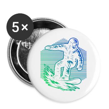 Snowboard Vibes für Snowboard - Buttons groß 56 mm (5er Pack) - Weiß - Vorne