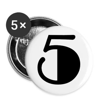 5. ANNIVERSAIRE. 5 ANS. 5e ANNIVERSAIRE. ENFANT - Lot de 5 grands badges (56 mm) - blanc - Devant