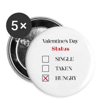 Valentines Day Funny - Buttons large 2.2''/56 mm (5-pack) - white - Front