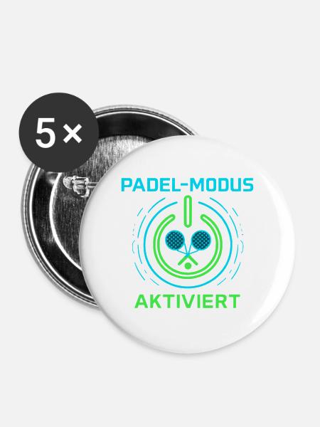 Padel-Modus aktiviert - Buttons groß 56 mm (5er Pack) - Weiß