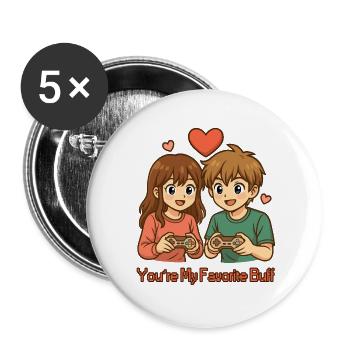 Dein Lieblingspartner - Buttons groß 56 mm (5er Pack) - Weiß - Vorne