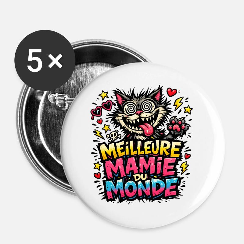Best Granny in the World - Buttons large 2.2''/56 mm (5-pack) - white