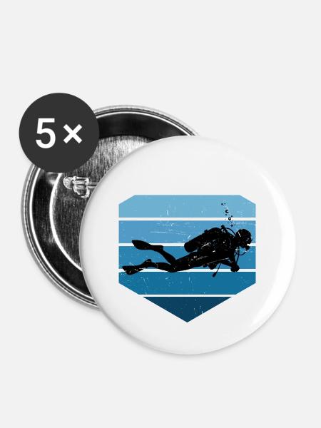 Diving Fokus pur - Buttons groß 56 mm (5er Pack) - Weiß