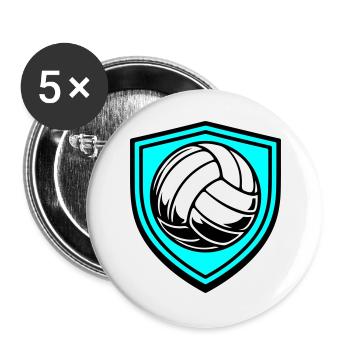 Blason du ballon de volley-ball - Lot de 5 grands badges (56 mm) - blanc - Devant