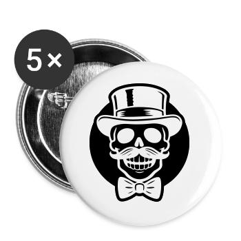 Bräutigam Skelett - Buttons groß 56 mm (5er Pack) - Weiß - Vorne