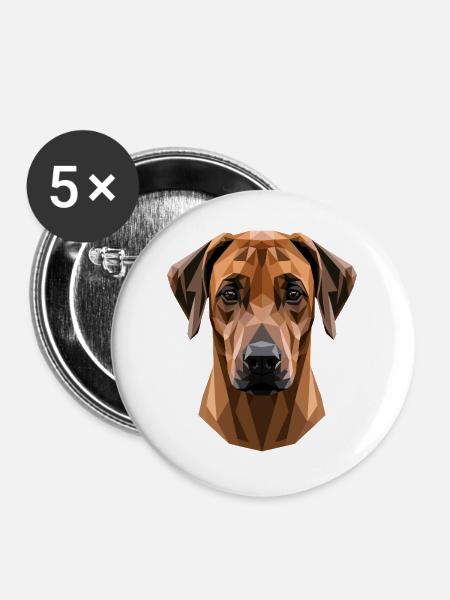 Rhodesian Ridgeback Jagdhund Hunde Stolz Ridgeback - Buttons groß 56 mm (5er Pack) - Weiß