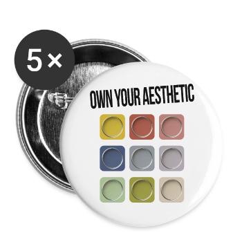 Own Your Aesthetic – Modern Statement - Buttons large 2.2''/56 mm (5-pack) - white - Front