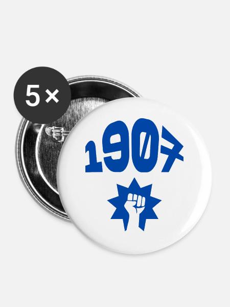 1907 - Buttons groß 56 mm (5er Pack) - Weiß