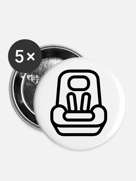 Kindersitz - Buttons groß 56 mm (5er Pack) - Weiß