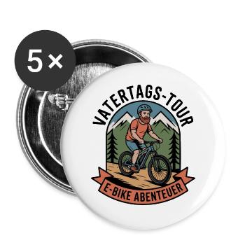 Father's Day Tour E-Bike Adventure Dad Gift 2026 - Buttons large 2.2''/56 mm (5-pack) - white - Front
