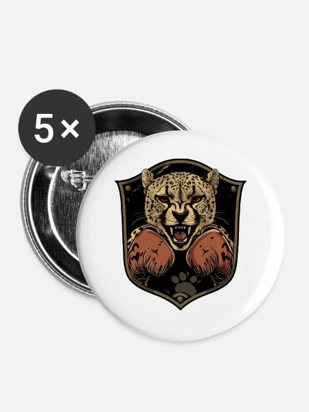 Gepard Boxer MMA - Buttons groß 56 mm (5er Pack) - Weiß