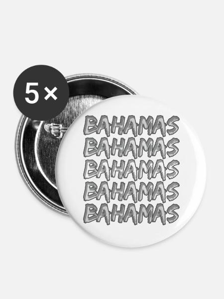 Bahamas als Tauchen - Buttons groß 56 mm (5er Pack) - Weiß