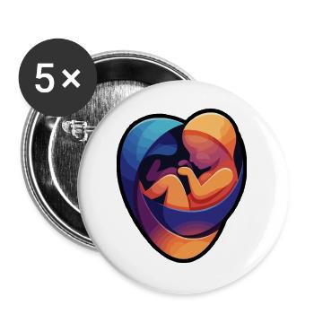 Colorful fetal hug - Buttons large 2.2''/56 mm (5-pack) - white - Front