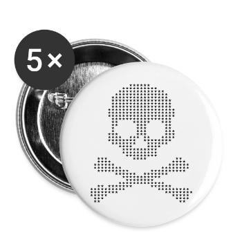 Starry Skull & Crossbones - Buttons large 2.2''/56 mm (5-pack) - white - Front