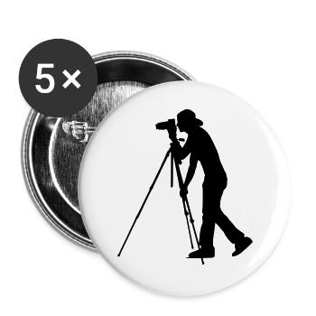 Photographer Fotograf Fotografie - Buttons groß 56 mm (5er Pack) - Weiß - Vorne