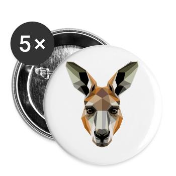 Kangaroo Australia Outback Wild Cute Kangaroos - Buttons large 2.2''/56 mm (5-pack) - white - Front