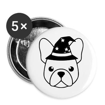 Résumé du chapeau de sorcier français - Lot de 5 grands badges (56 mm) - blanc - Devant