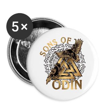 Sons of Odin - Buttons large 2.2''/56 mm (5-pack) - white - Front
