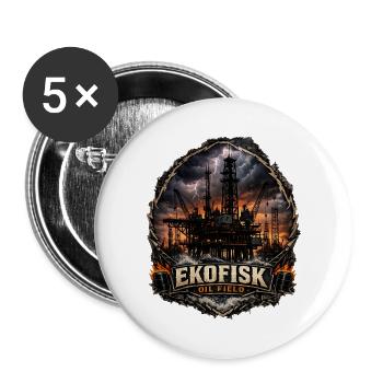 Ecofisk Oil Field Storm Design - Buttons large 2.2''/56 mm (5-pack) - white - Front
