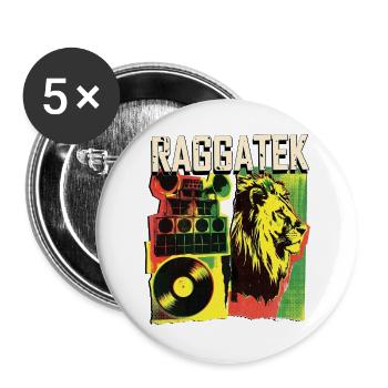 Raggatek Dub Reggae - Lot de 5 grands badges (56 mm) - blanc - Devant