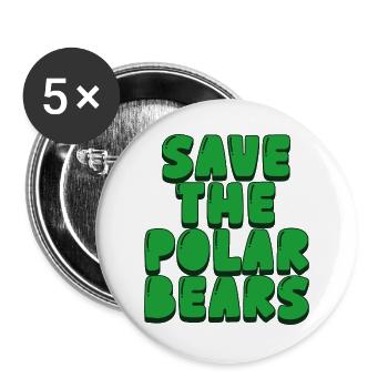 save the polar bears - Buttons large 2.2''/56 mm (5-pack) - white - Front