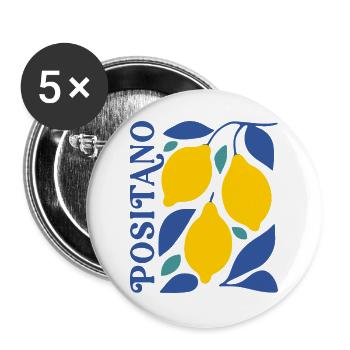 Italy Lemons Positano Amalfi Coast Summer - Buttons large 2.2''/56 mm (5-pack) - white - Front