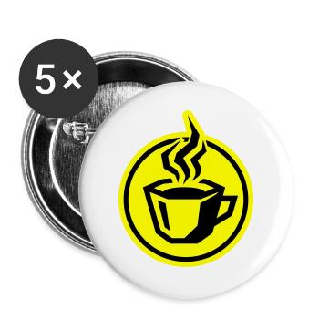 kaffee symbol - Buttons groß 56 mm (5er Pack) - Weiß - Vorne