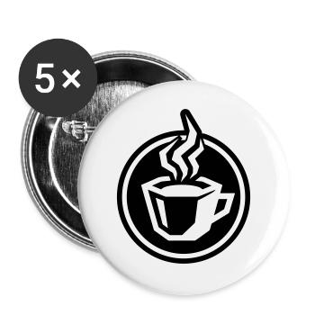Coffee Cup Icon - Buttons large 2.2''/56 mm (5-pack) - white - Front