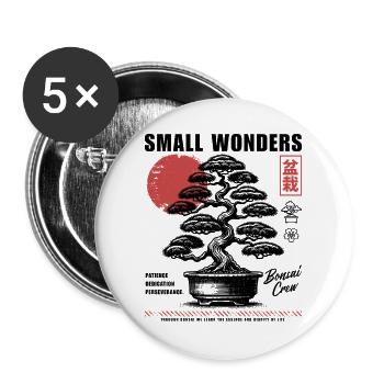 Bonsai Tree Small Wonders Japanese Aesthetic - Buttons large 2.2''/56 mm (5-pack) - white - Front