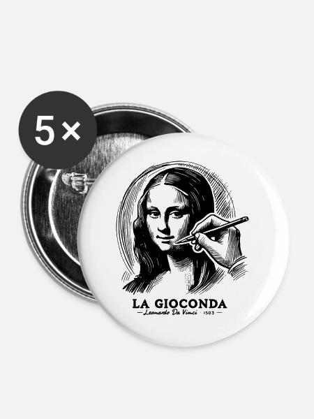 Gioconda - Buttons groß 56 mm (5er Pack) - Weiß