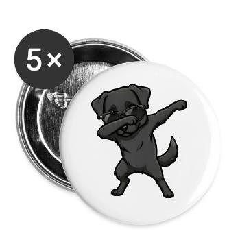 Dabbing Labrador Retriever - Buttons groß 56 mm (5er Pack) - Weiß - Vorne