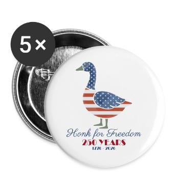 USA 250-jähriges Jubiläum Floral Patriotic - Buttons groß 56 mm (5er Pack) - Weiß - Vorne
