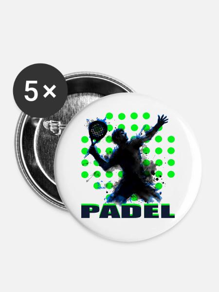 Padel - Buttons groß 56 mm (5er Pack) - Weiß